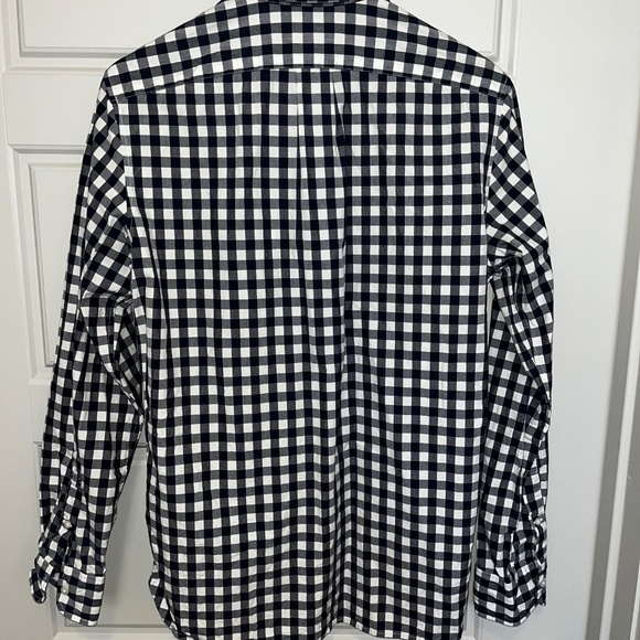 J. Crew Navy and White Gingham button-down, 100% cotton, Men’s Slim S - Picture 2 of 4